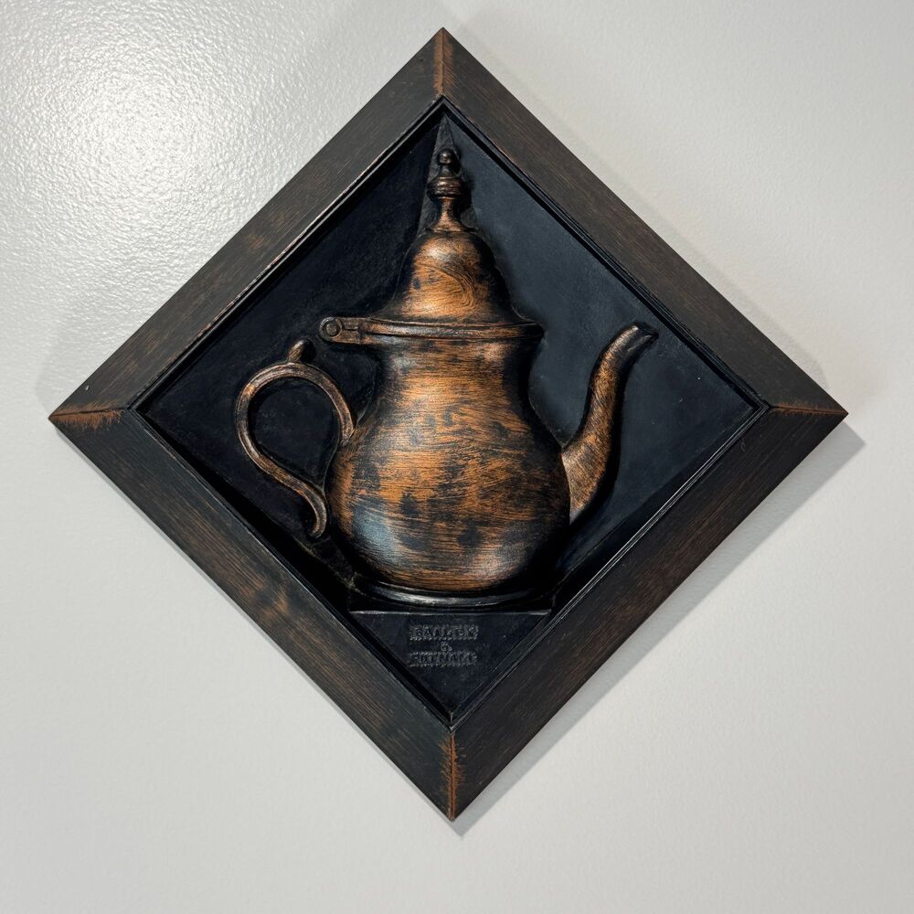 Vintage 1964 Dart Industries Moroccan Teapot Wall Art Relief Sculpture Made in